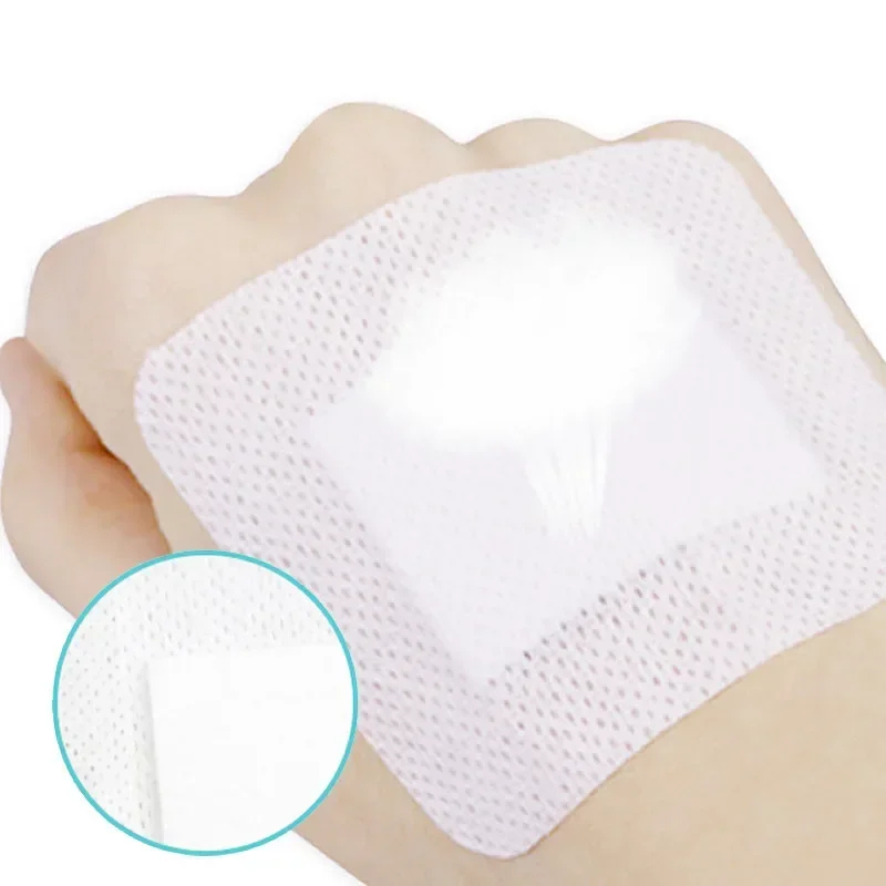 10pcs Non-woven Fabric PU Waterproof Adhesive Wound Bandage Gauze Breast Patches Medical Sterile Dressing Wound Breathable Patch