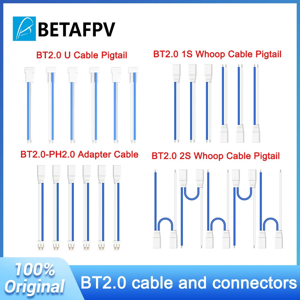 BETAFPV BT2.0 Serie Kabel und Anschlüsse 1S 2S Whoop Kabel Pigtail BT2.0-PH2.0 Adapterkabel für Bürstenlose Whoop-Renndrohnen