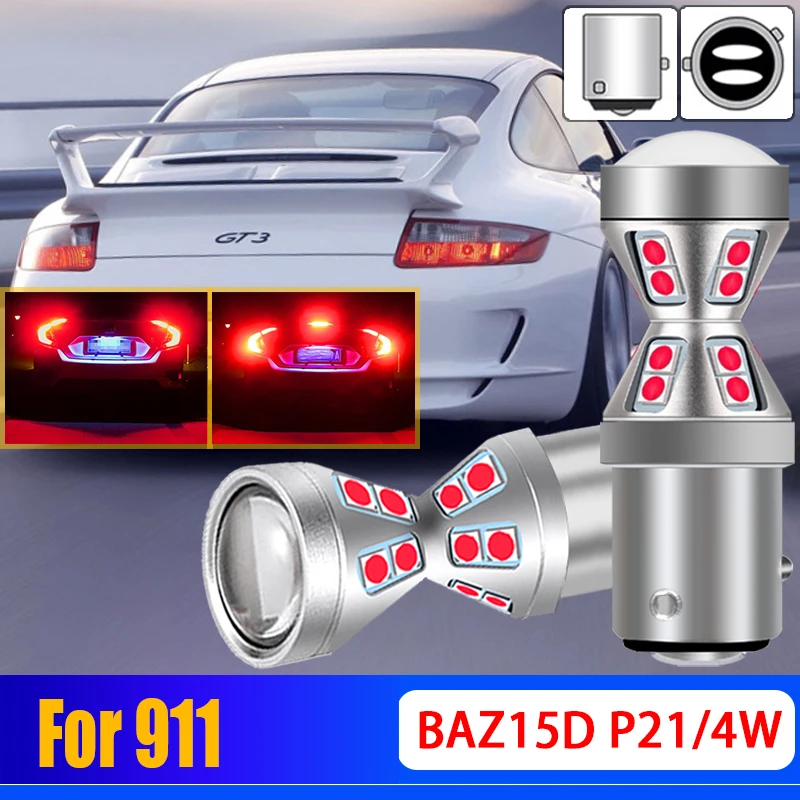 2X P21/4W 566 LED Tail Stop Brake Lights Bulbs BAZ15d Lamps For Porsche 911 3.6 GT3 3.8 Carrera S 4S / 4 GTS 2004 2005 2006-2012