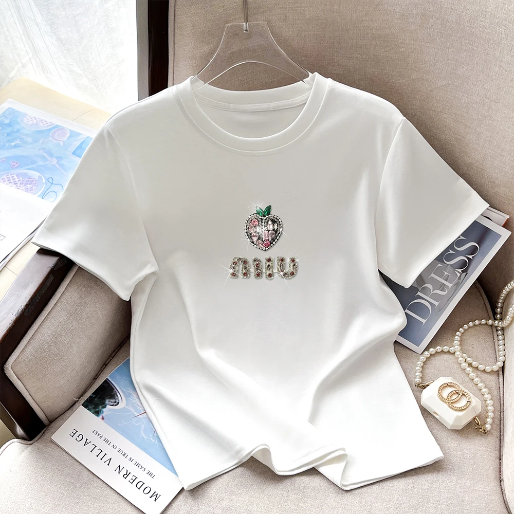 

Women Summer Short Sleeve Fashion Lady T-shirts Top Shirt Ladies Womens Tee Top Round Regular Casual Attire Casual Korean