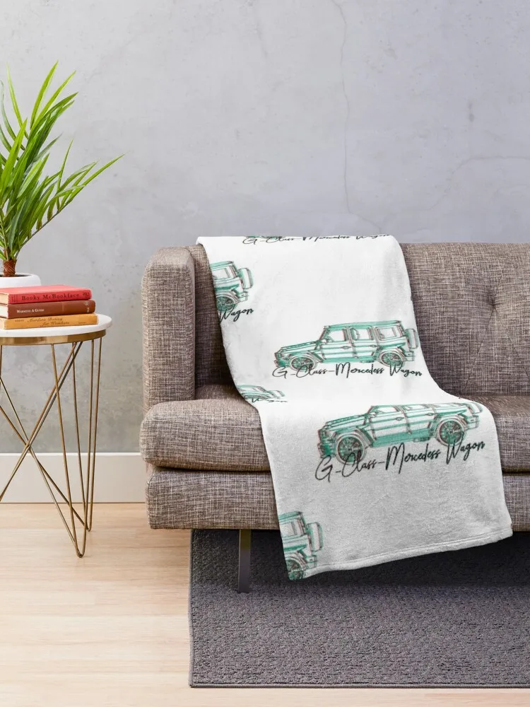 G Class wagon - Throw Blanket Soft Plaid Sofas Vintage Beach Blankets