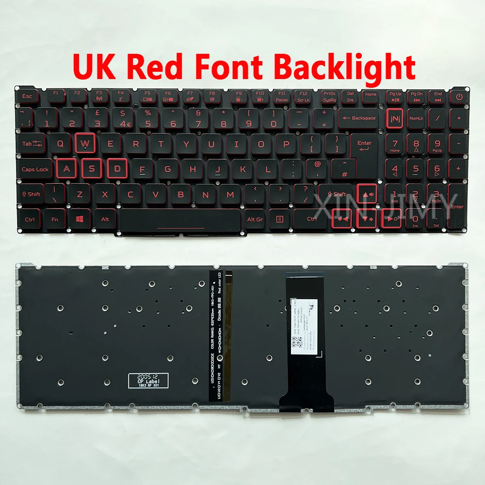 Imagem -04 - Teclado Retroiluminado para Acer Nitro Reino Unido Espanhol Francês N20c1 N18c3 N18c4 Lg05pb _ N90brl Lg5p _ N90brl Nki15130ng Nki151315d