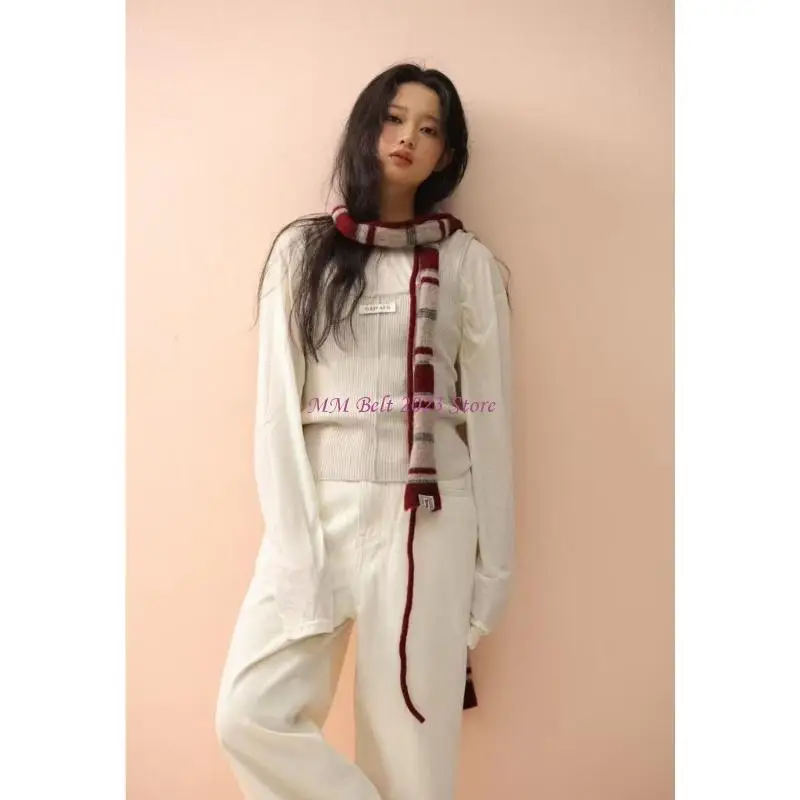 

49ME вязаный шарф-колье для женщин, сумки, шарфы, шарфы для шеи, подарки для девочек, пояс, галстук, шарф, украшение сумки