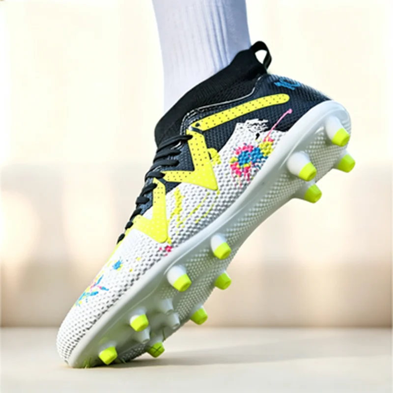 Budget AG FG Football Boots For Men Women PU Blend Upper Long TPU Stud Anti-slip Durable Affordable Amateur Grass Football Boots
