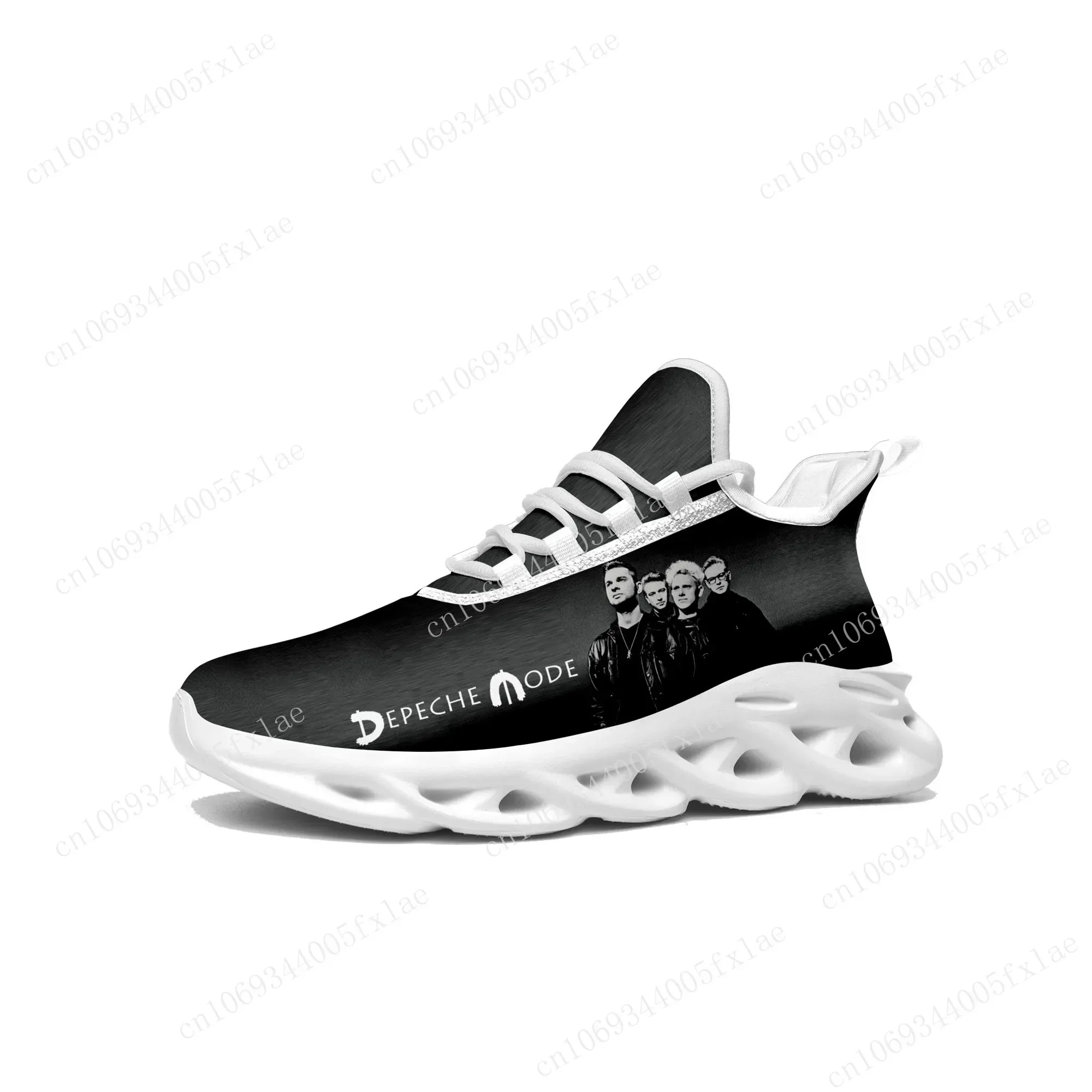 Depeche-Zapatillas deportivas para hombre y mujer, zapatos planos de malla con cordones, hechos a medida, color blanco