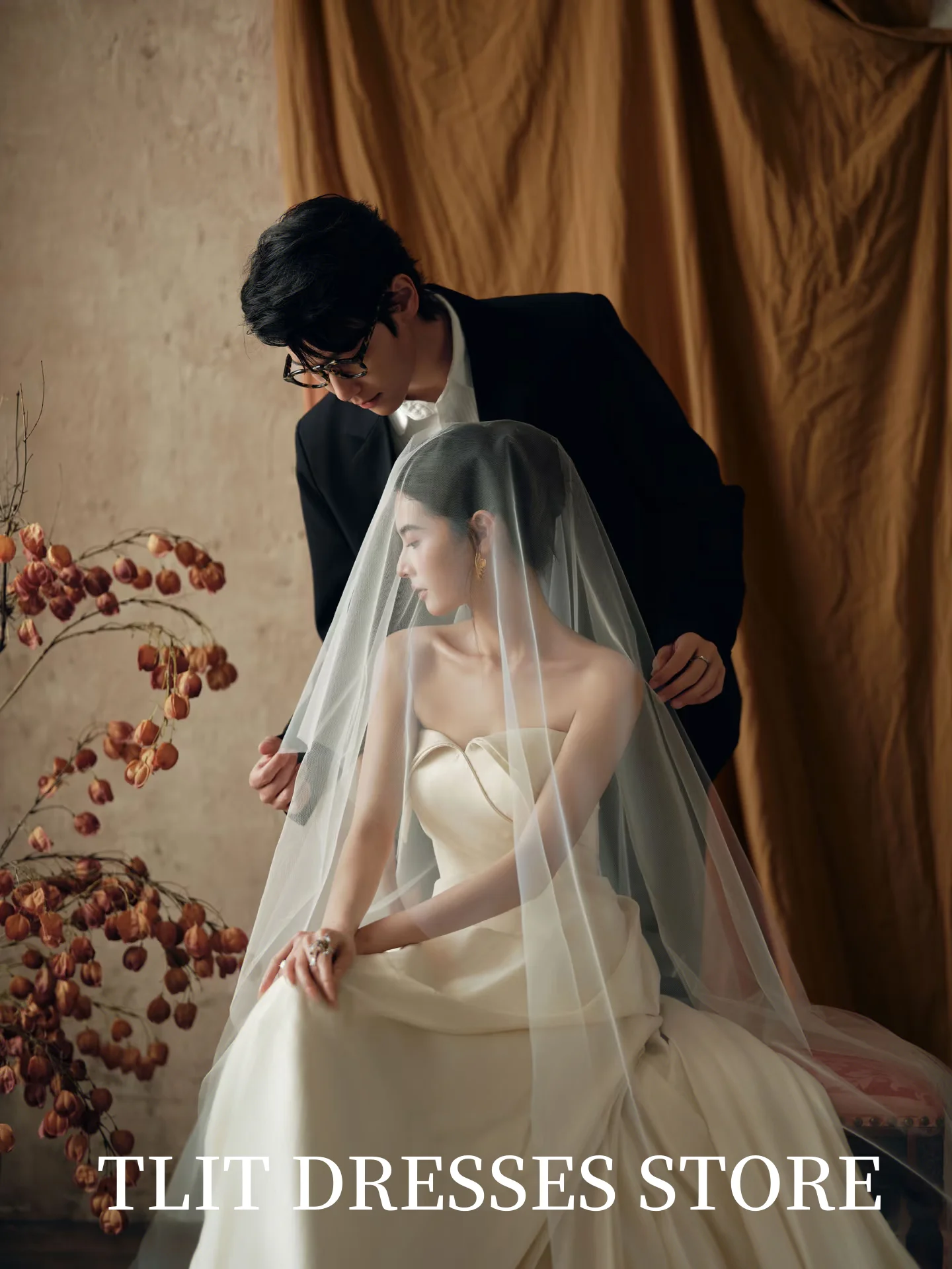 TLIT 2025 Elegant Ivory Satin Wedding Dresses Strapless Bridal Gowns Korea Wedding Dresses Photo Shoot Customized 웨딩드레스