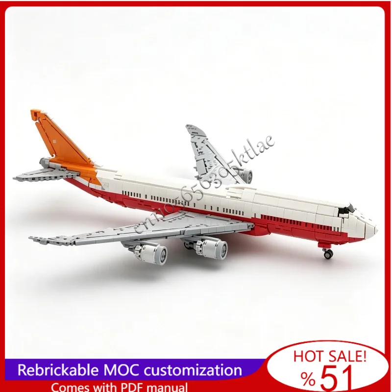 

3179PCS MOC Transportation Series Air Transport 747-8I 100 Years Livery Airliner Model DIY Creative Assembly of Building Blocks