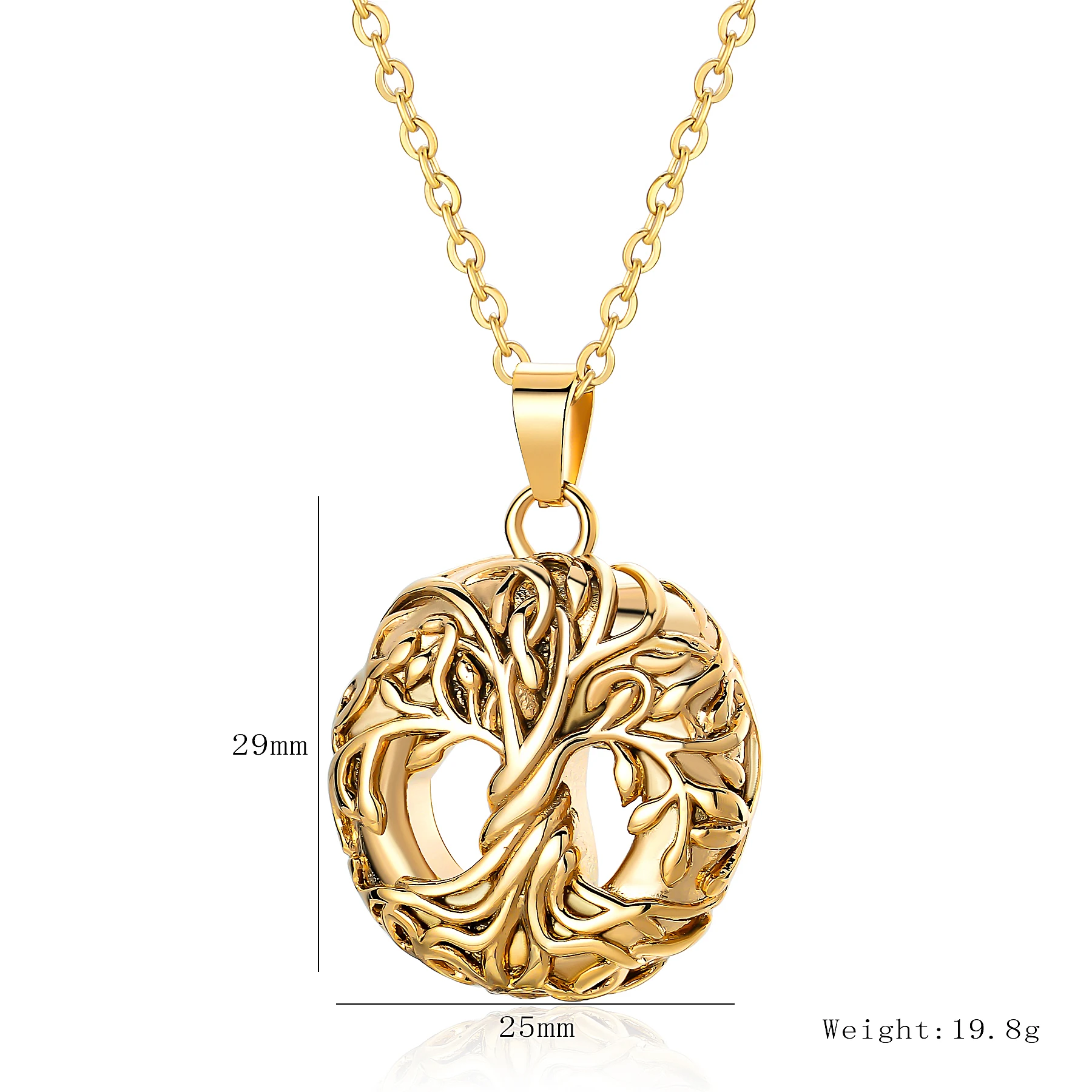 Tree of Life Urn Necklace for Men Women Round Cremation Jewelry for Ashes of Loved Ones Keepsake Memorial Urn Locket Dropshiping