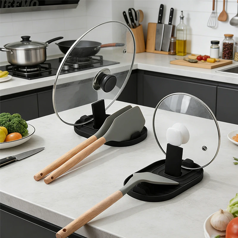 Foldable Pot Lid Holder Kitchen Organizer Shovel Storage Rack Drain Drying Rack for Sink Space Saving Kitchen Gadgets