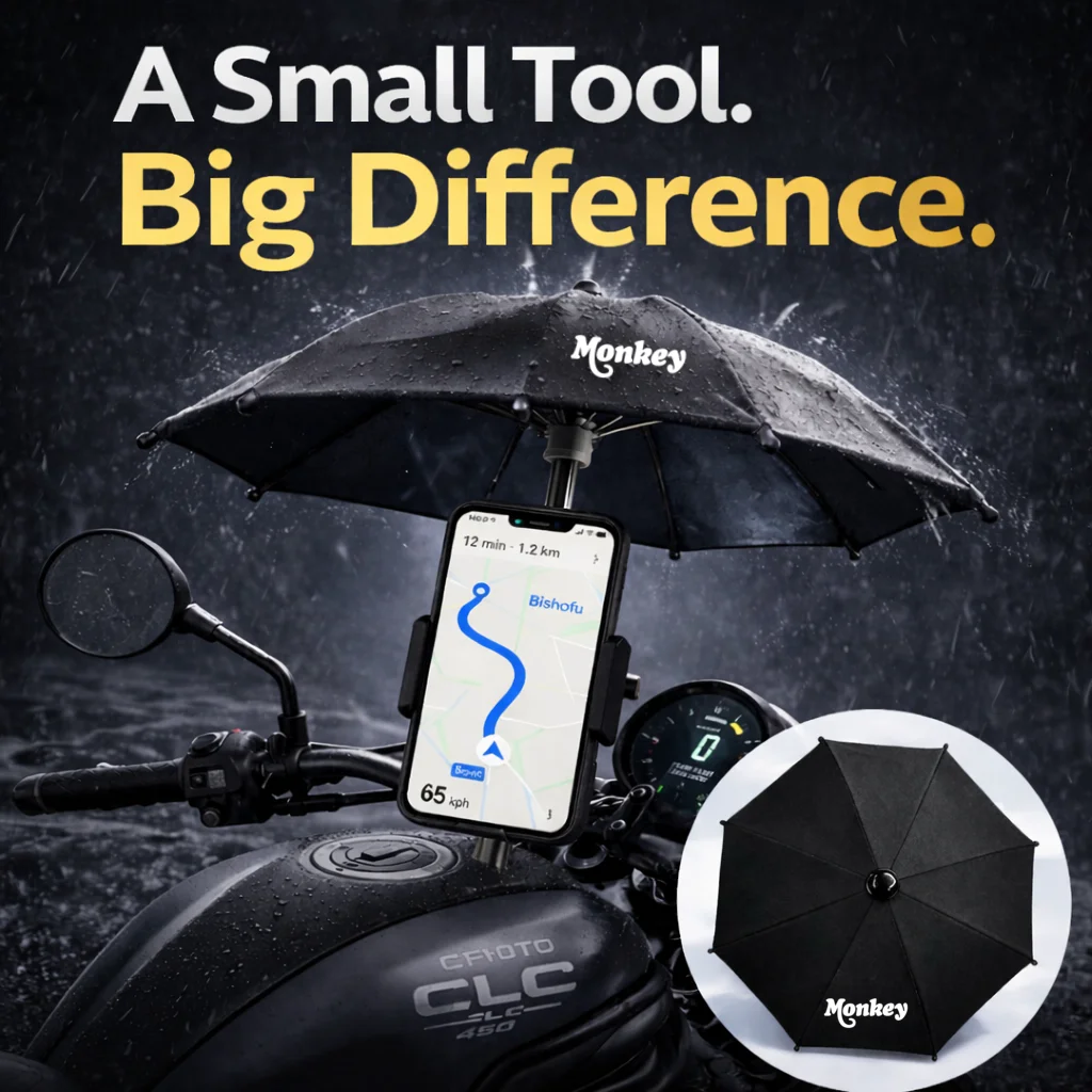 

For Honda Monkey Motorcycle Phone Umbrella Holder Waterproof Sunshade Anti Glare Rainproof Handlebar GPS Mount