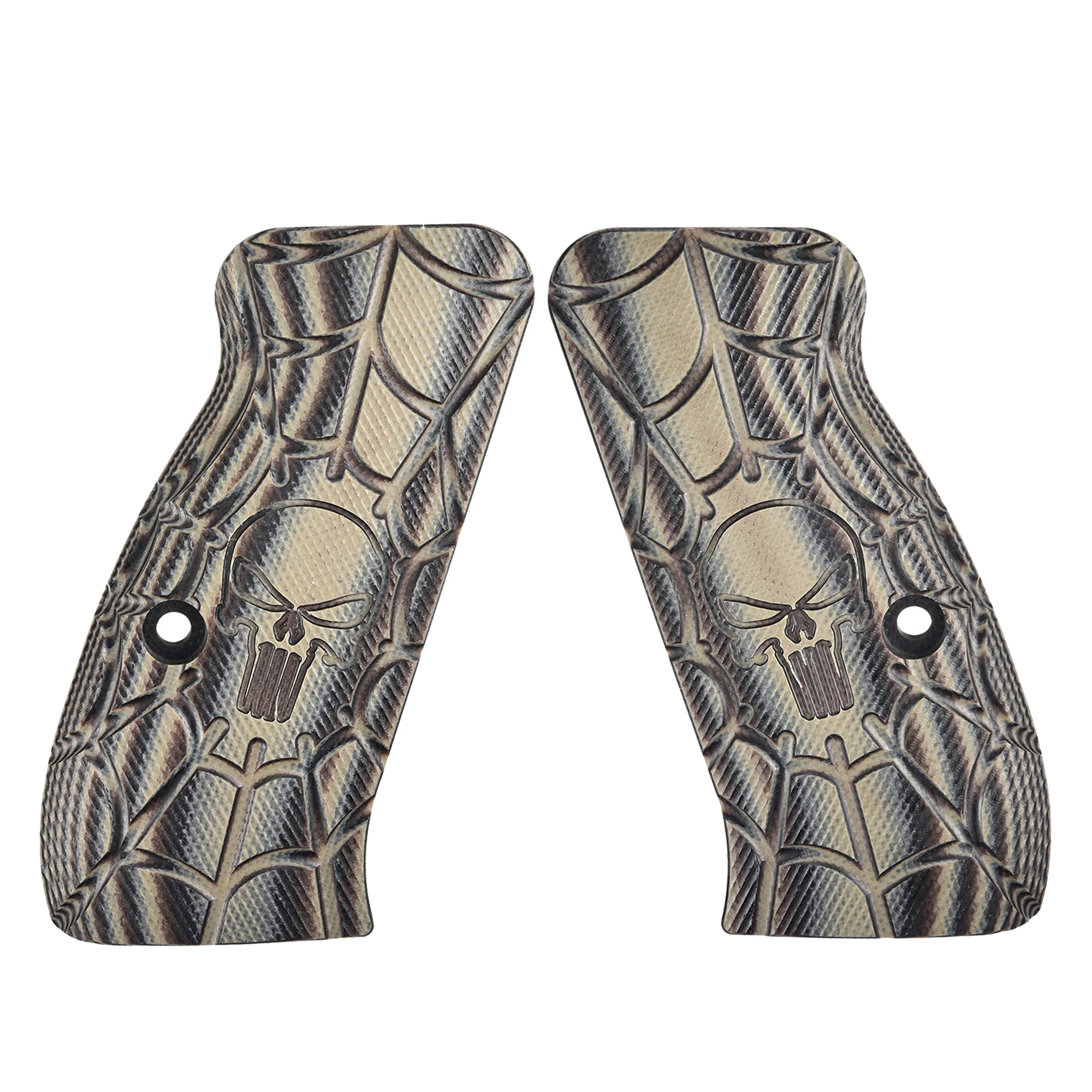 CZ 75 Compact grips calavera Punisher textura rugosa para pistola - imagen 2