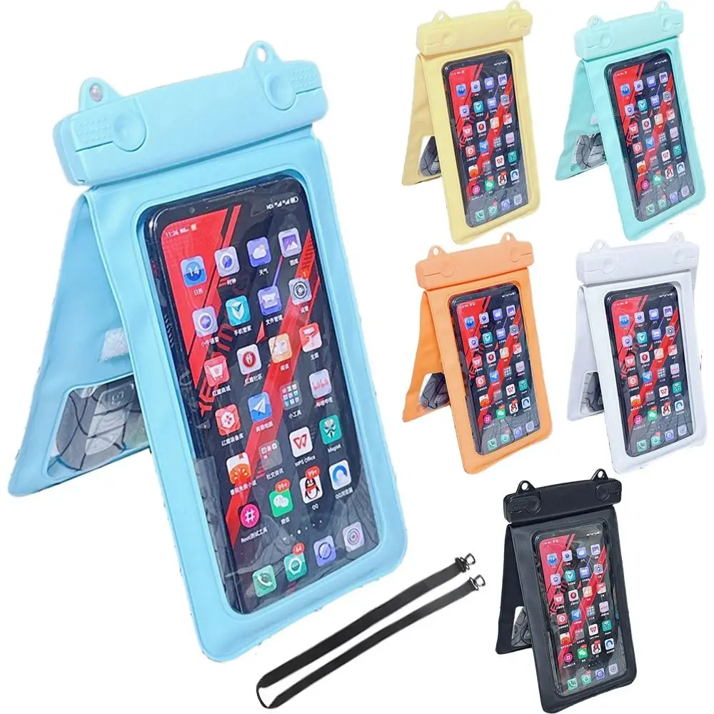 

IP68 Waterproof Underwater Cellphone Storage Bag Double Pocket Touchscreen Clear Swim Phone Cover Leakproof Adjustable