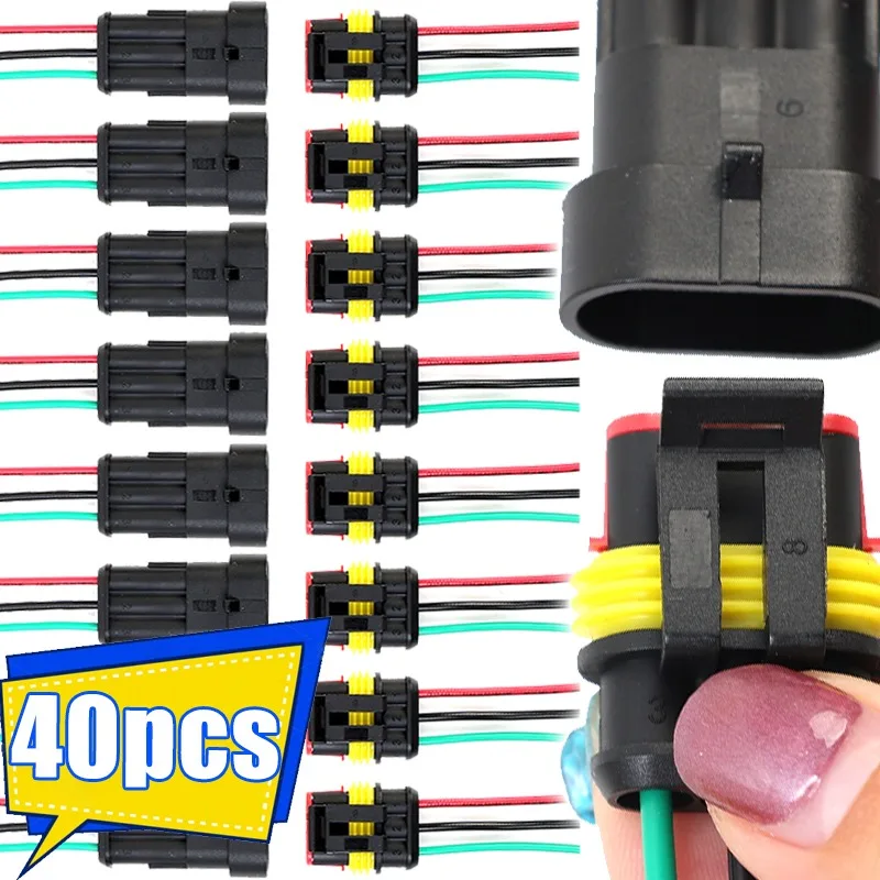 

Automotive Waterproof Wire Connector Set Male Female Plug Socket Nylon Flame Retardant Car Electrical Cable Splice Terminal Kit