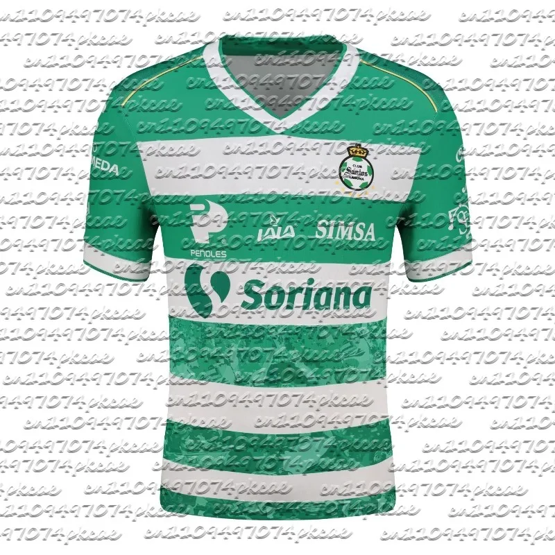 Camiseta Nueva del Santos Laguna 2026, Jersey Local, Camiseta para Fanáticos del Fútbol Masculino, Ropa Deportiva de Secado Rápido y Transpirable