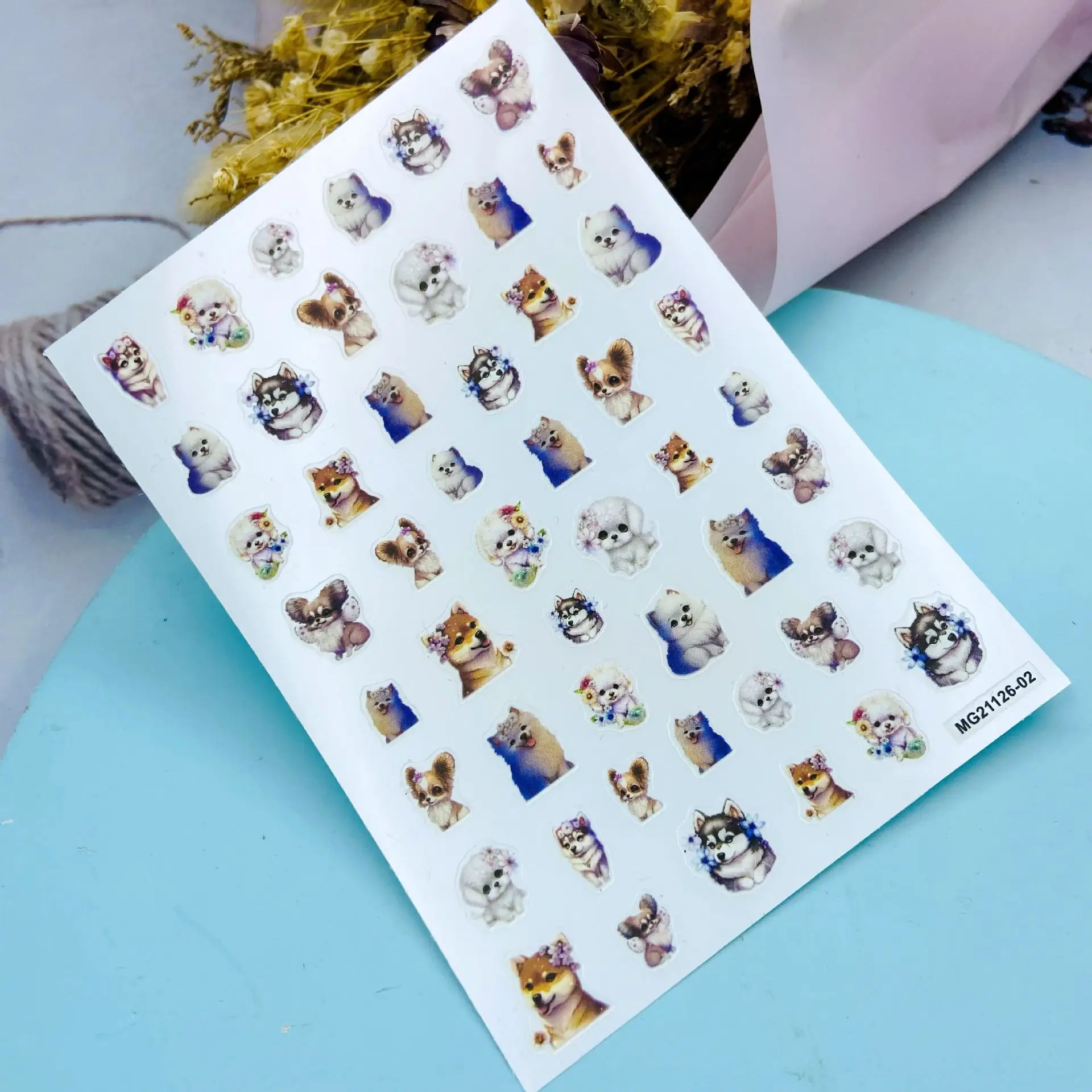 DIY Japanese Style Thin Traceless Nail Stickers New Design of Cute Baby Cats &Dogs Serious Dry Nail Decals Nail Art Manicure