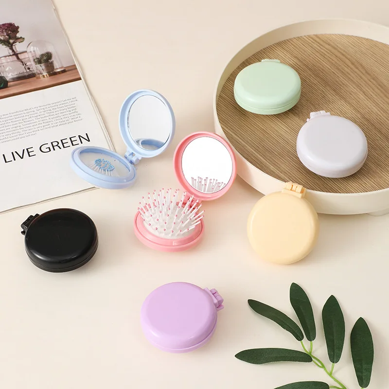 Mini folding hair brush head  airbag hair comb anti-static styling accessories portable travel hair brush comb
