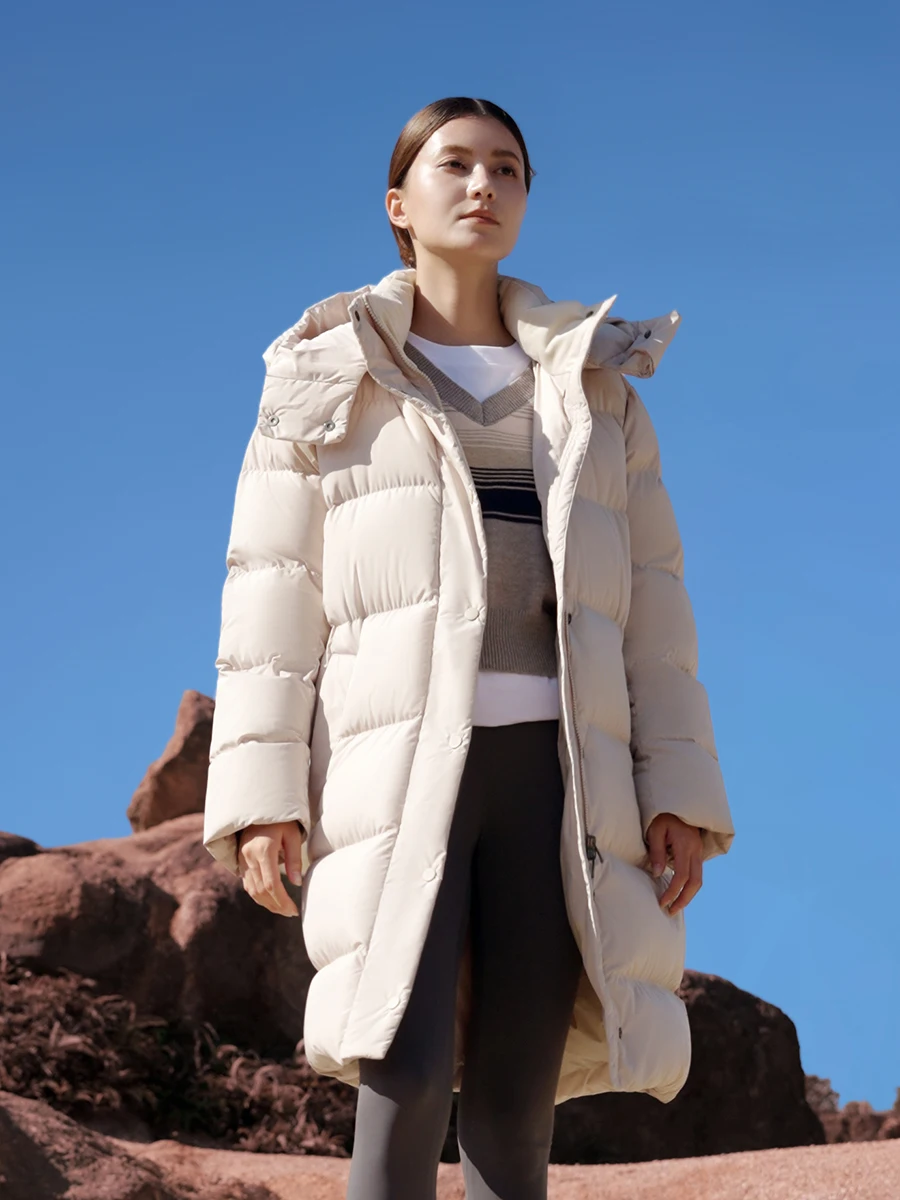 سترات نسائية شتوية من ريش الإوز سميكة للغاية دافئة مثل لحاف بقلنسوة معاطف طويلة بطة أسفل سترات منتفخة على الموضة الكورية باللون الأسود