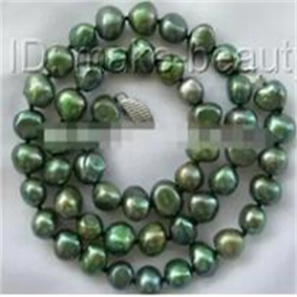 Collier de perles baroque vert d'eau douce de cultura, 9mm