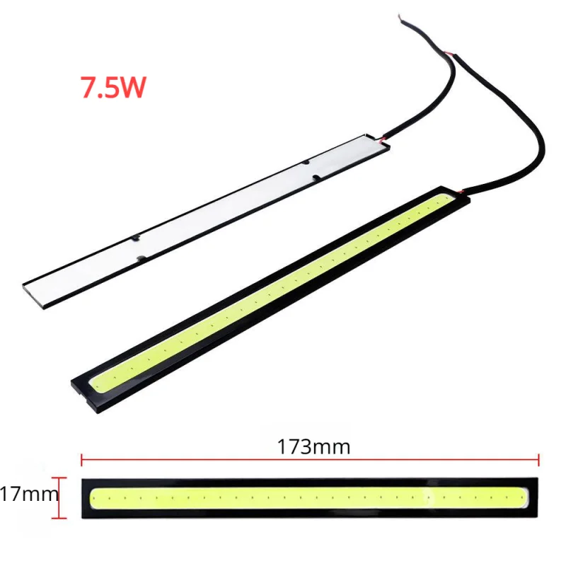 범용 자동차 LED 라이트 스트립, COB DRL 주간 주행등, DC 12V 방수 안개등, 자동차 스타일링 액세서리, 17cm, 5 개