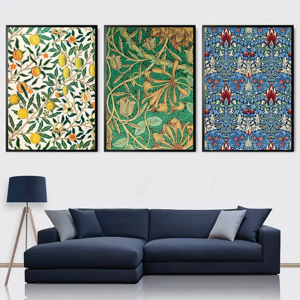 ملصق W-William Morris على شكل أوراق شجر على شكل طيور عالي الجودة لوحة فنية جدارية للمنزل والمكتب وغرفة النوم وغرفة المعيشة وبار المدخل هدية مثالية