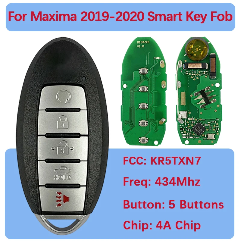 

CN027081 Aftermarket 5-кнопочный смарт-брелок 4A чип 433,92 МГц 285E3-6CA6A S180144906 KR5TXN7 для Maxima Murano Pathfinder 2019+
