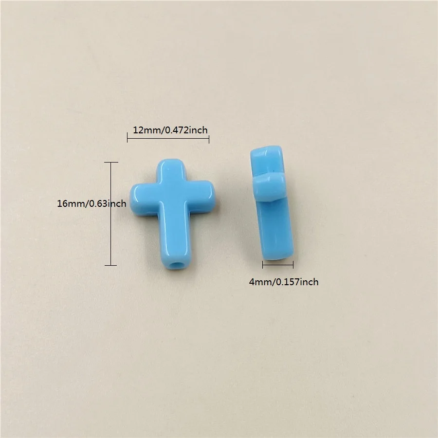 50Pcs/lot 12*16MM Acrylic Cross Pendant For Earrings Necklace Bracelet Beads Materials DIY Jewelry Accessories