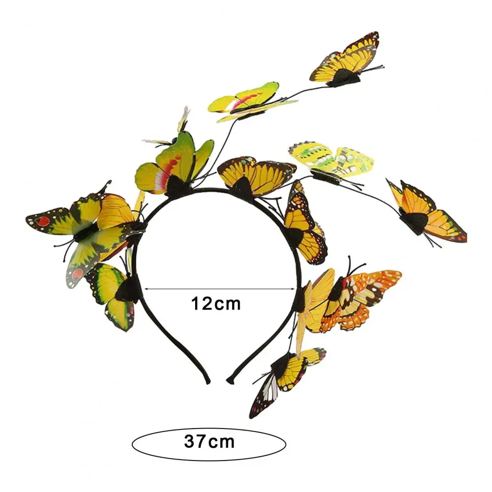 ที่คาดผมทำจากเรซินของผู้หญิงที่สวยงามที่รัดผมผีเสื้อสีสันสดใสสำหรับปาร์ตี้โบฮีเมียน