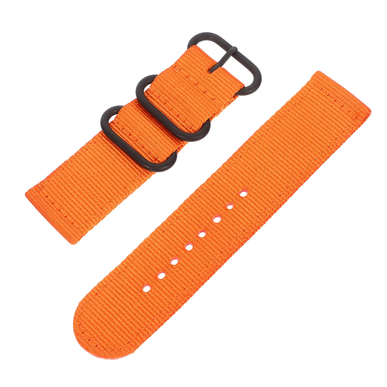 

24mm Watch Strap Webbing Durable 2-Joint Nylon Watch Band Wristband for Watch Replacement (Orange with Black Buckle)