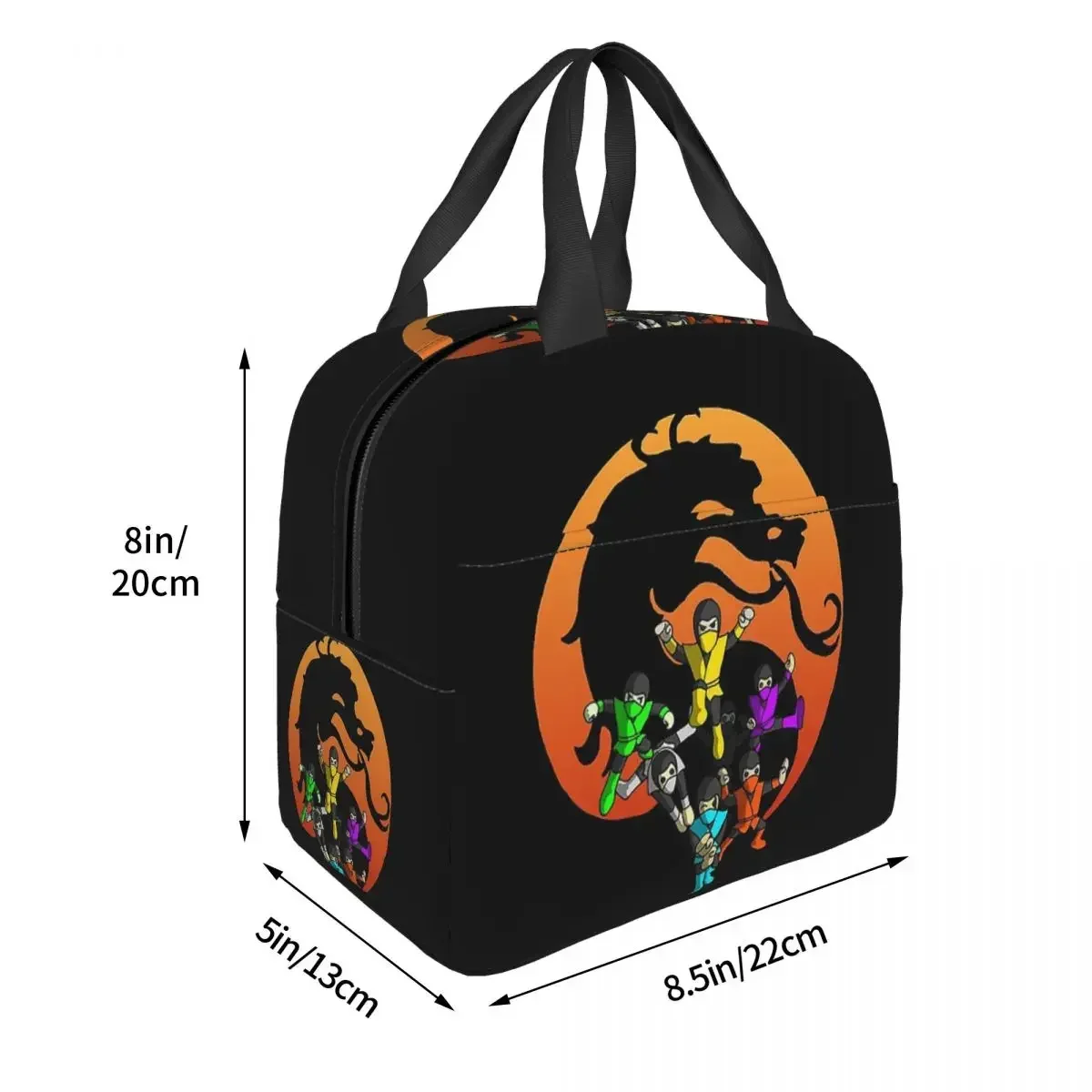 Mortal Kombat Logo Insulated Lunch Bags Waterproof Picnic Bag Thermal Cooler Lunch Box Lunch Tote for Woman Work Children School