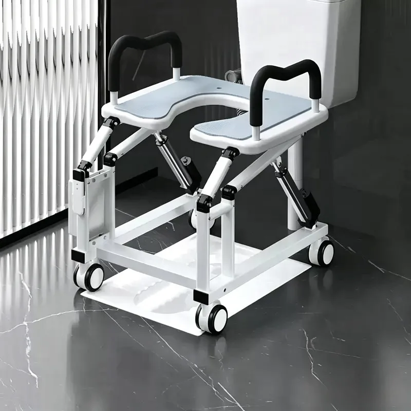 Electric Toilet Chair Wheeled Lift Assist Stool Portable Elderly Commode Seat For Home Bathroom Senior Mobility Aid