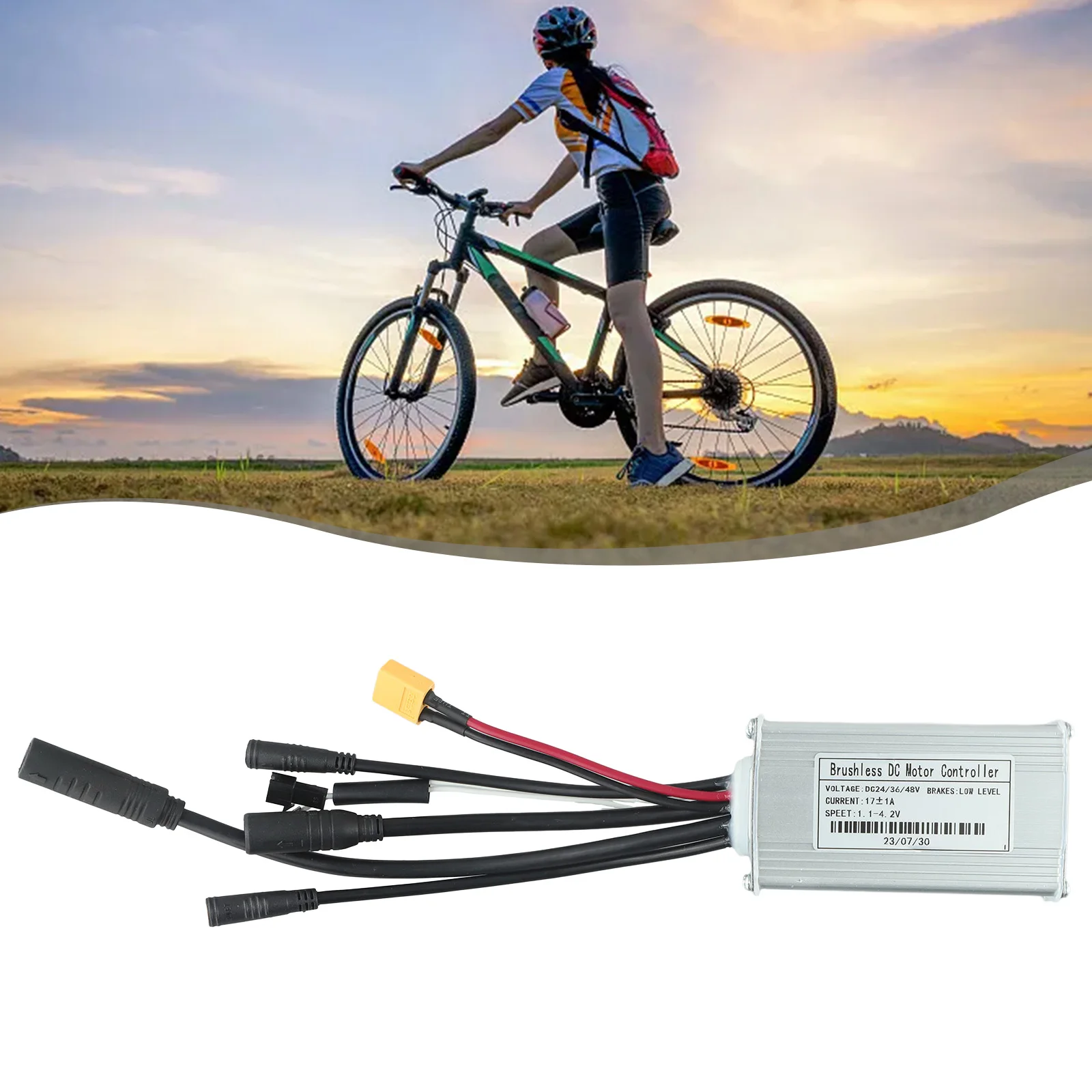 17A Ebike Controller 24V36V48V-17A 350W 6 Mosfets Ebike Kit Electric Bicycle Sine Wave Three-mode High Quality