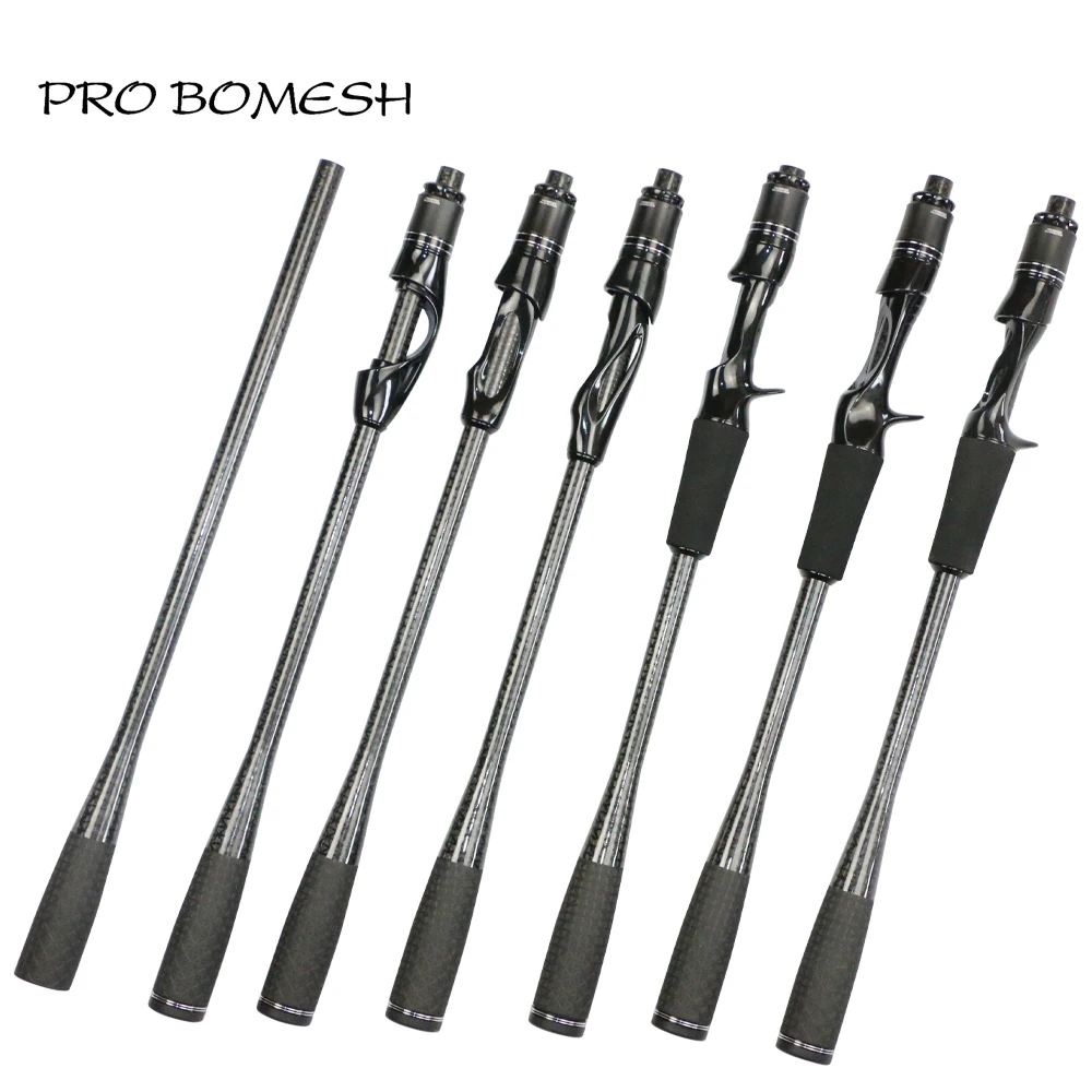 Pro Bomesh pełna 4 osi z włókna węglowego stożek Grip przędzenia odlewania zestaw uchwytów DIY wędka komponenty budowlane akcesorie do naprawy