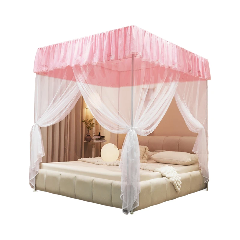 

Thiened футболка-дверь, окрашенная подставка, пылезащитный навес для кровати, противомоскитная сетка для домашнего использования, мягкая железная художественная рамка