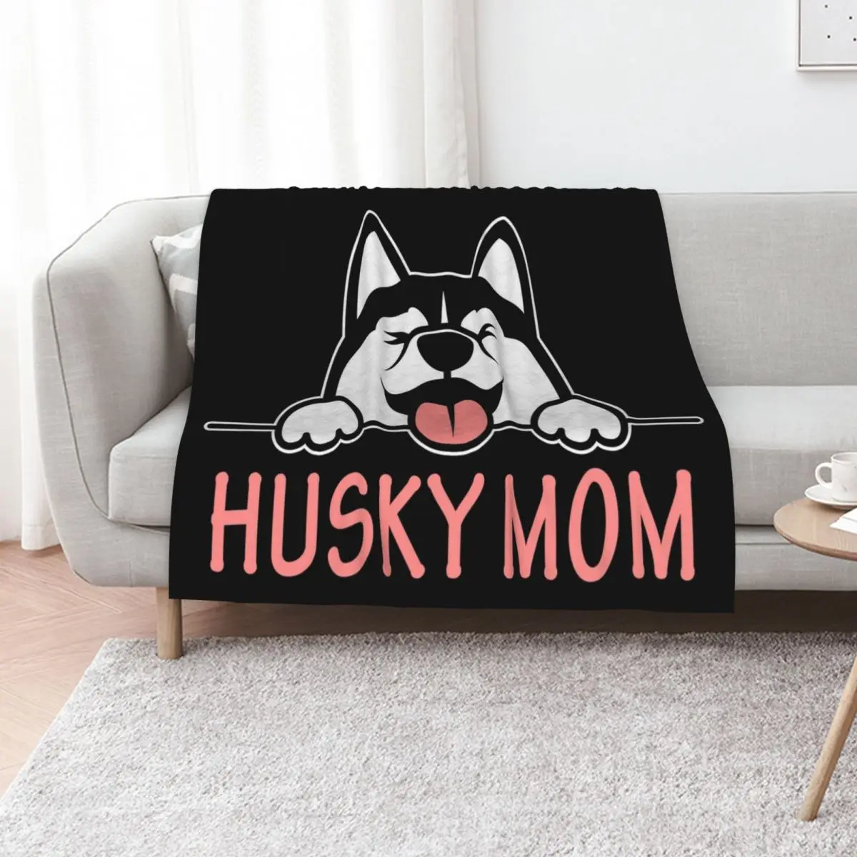 Siberian Husky Mom Throw Blanket Luxury Designer Loose Beach Decorative Beds decorative christmas decoration Blankets