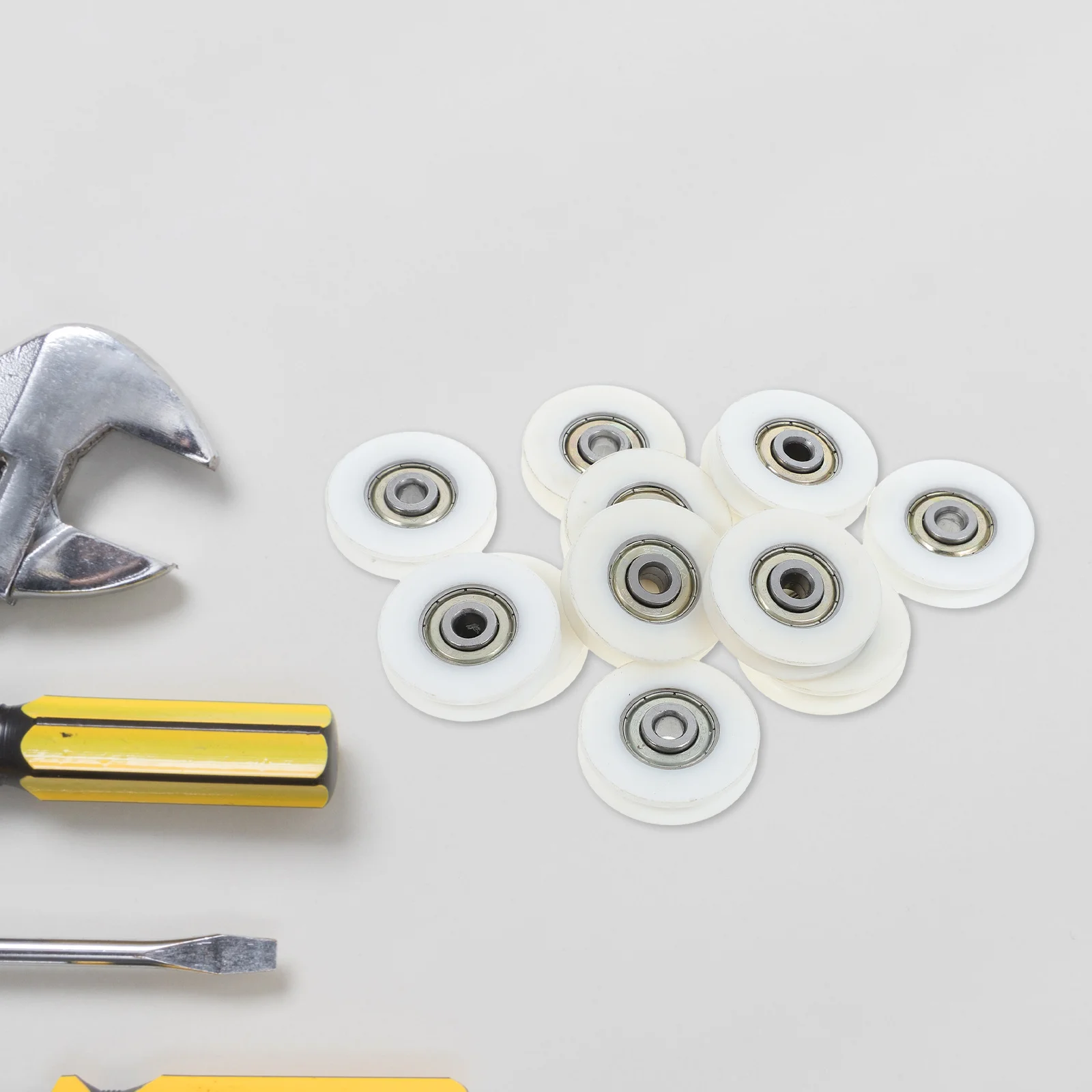 

12Pcs U-Shape Groove Pulley Ball Bearing Sliding Door Window Drawer Guide Roller Durable Smooth Operation Bearing Pulley