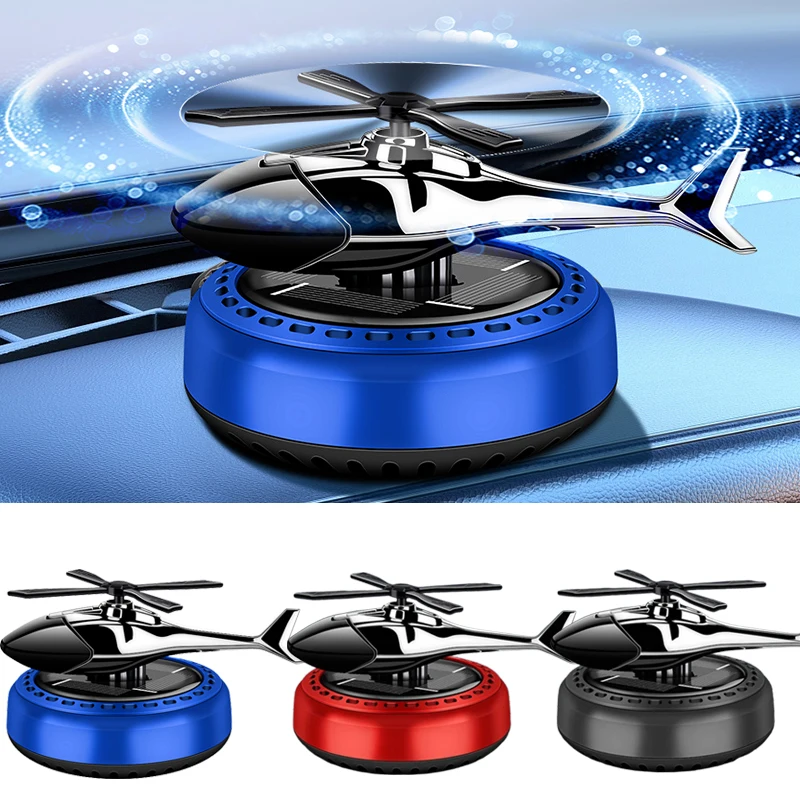 Solar Power Car Air Freshener Decorative Aromatherapy Propeller Rotary Perfume Diffuser Car Auto Center Console Accessories
