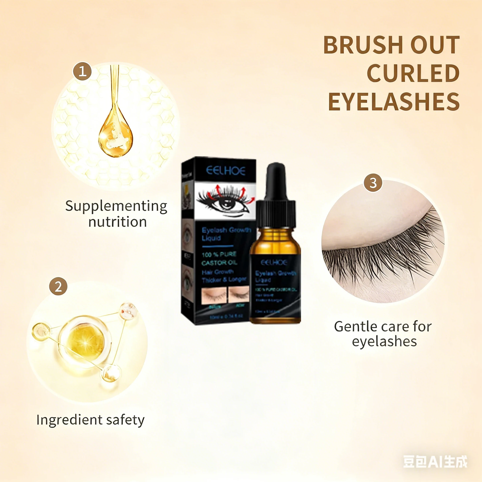Fast Eyelash Growth Serum 7 Days Natural Eyelash Enhancer Longer Fuller Thicker Curling Lash Treatment Eye Care Products Makeup