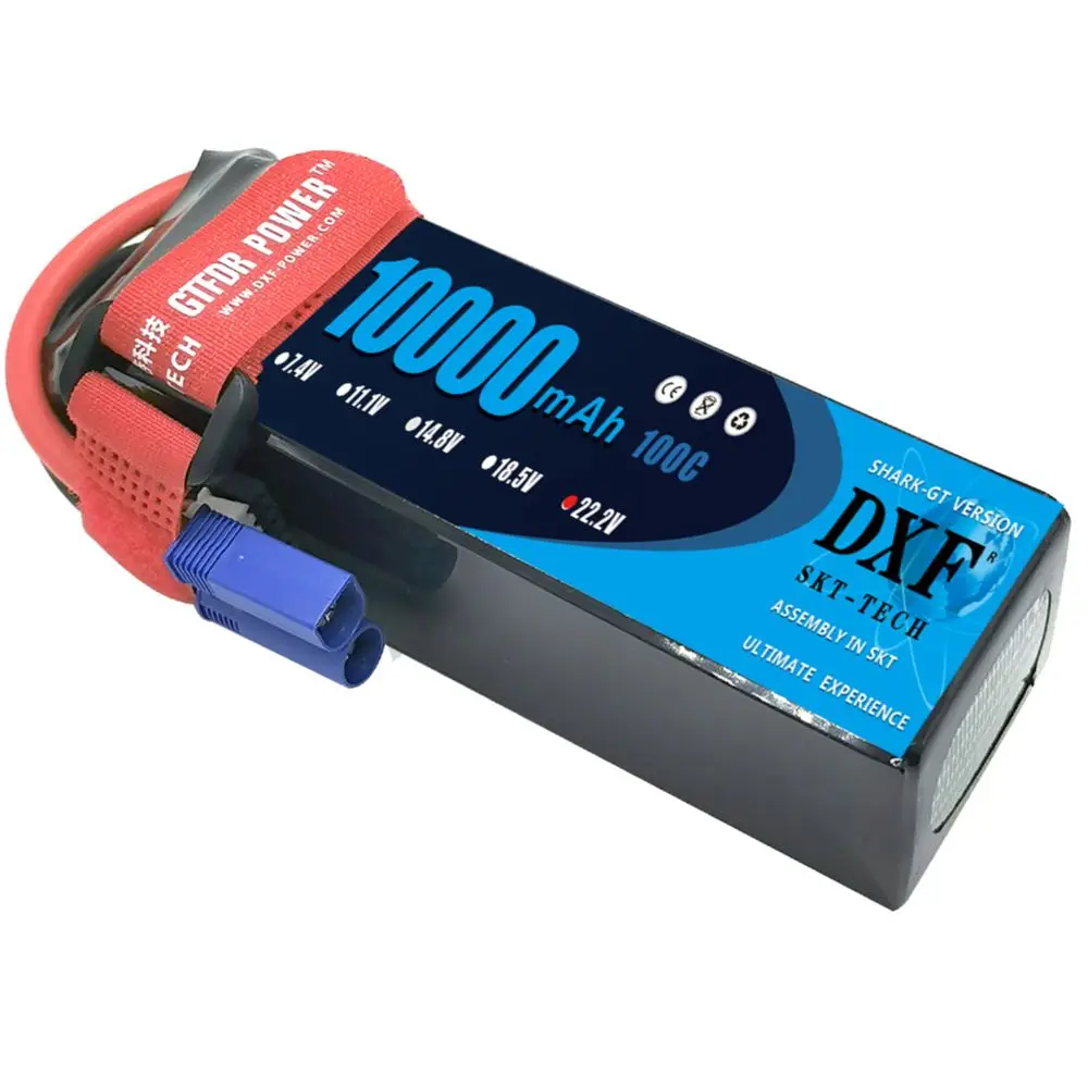 DXF 6S 22.2V 10000mAh batteria Lipo 15.2V 14.8V 11.1V 7.4V 4S 3S 2S 6500mAh 7000mAh 8000mAh 8400mAh 9200mAh 5200mAh per auto RC