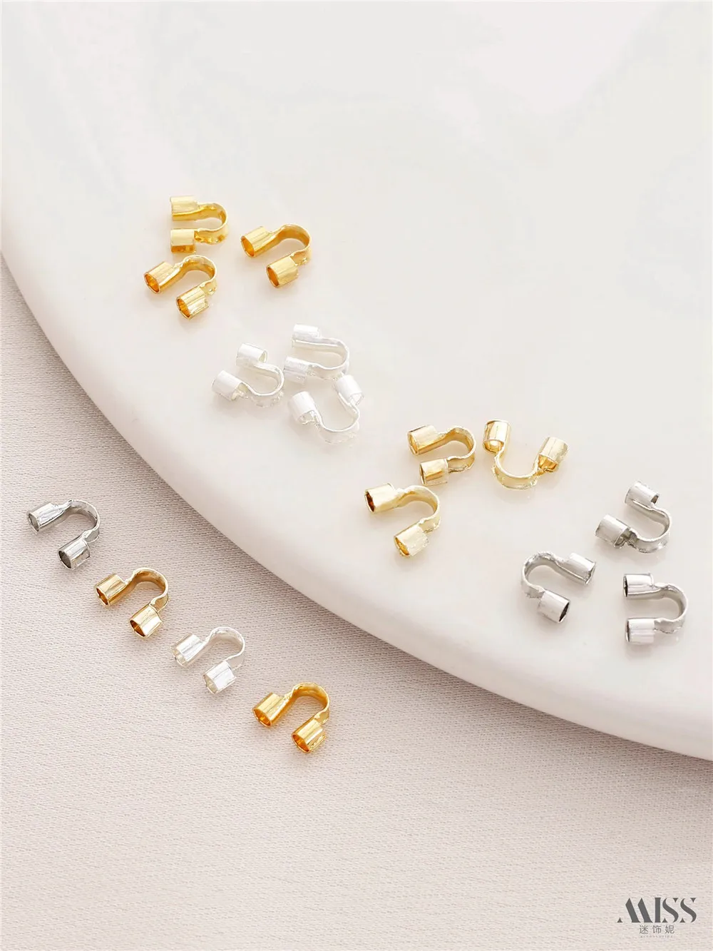 

14K Gold-wrapped U-shaped Wire Guard Manual DIY Beaded Steel Wire Finishing Reinforcement Jewelry Accessories