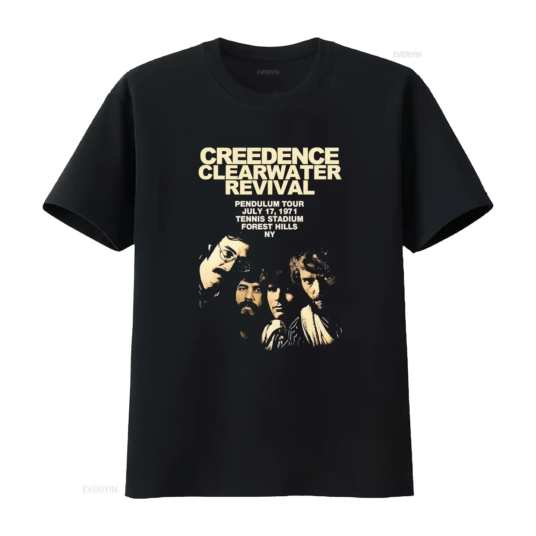 

Hot CCR Creedence Clearwater Revival T Shirt Live For Fans 4H1574 vintage Washed homme Casual streetwear Top For Everyday Wear