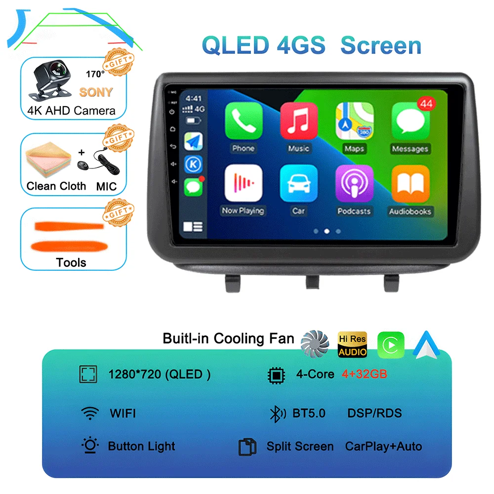 Auto radio multimediaspeler GPS CarPlay Auto 4G WIFI stereo head unit DSP voor Opel Meriva B 2009 - 2014 2K QLED Android 16