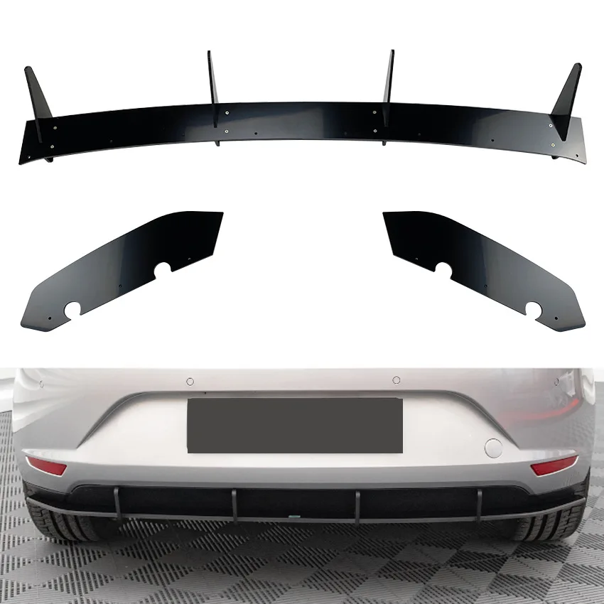 

Rear Bumper Diffuser Lip Rear Side Splitters Spoiler Lip For SEAT Leon Hatchback MK3 2013-2016 Rear Bumper Protector