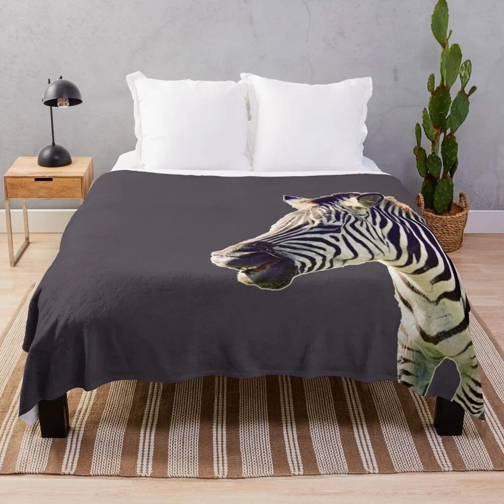 

This zebra is having a real laugh Throw Blanket warm for winter Beautifuls Fashion Sofas Blankets