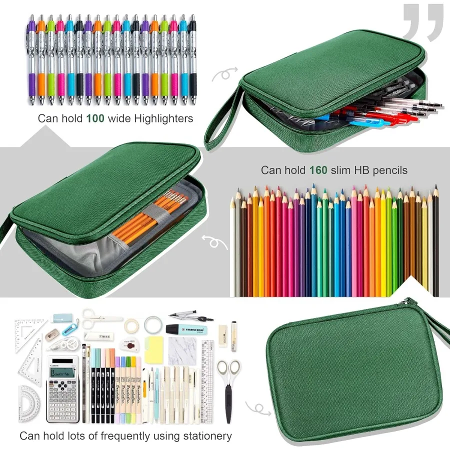 Aufbewahrungstasche mit großem Fassungsvermögen für Markierungsstifte, Federmäppchen, einfache Schreibwarentasche, Box, Kunstwerkzeug, Skizzen-Aufbewahrungslösungen, ideal für Bul