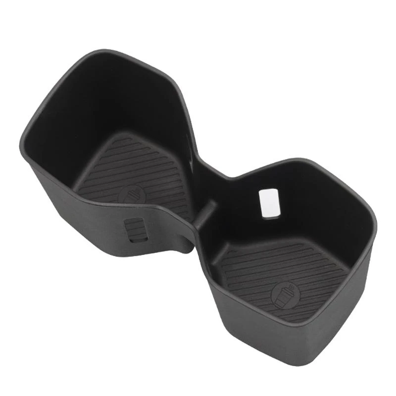 U13C Quick Install Rear Cup Holder for 2024 2025 TPE Armrest Storage Tray Car Interior Accessories Not Slip Des