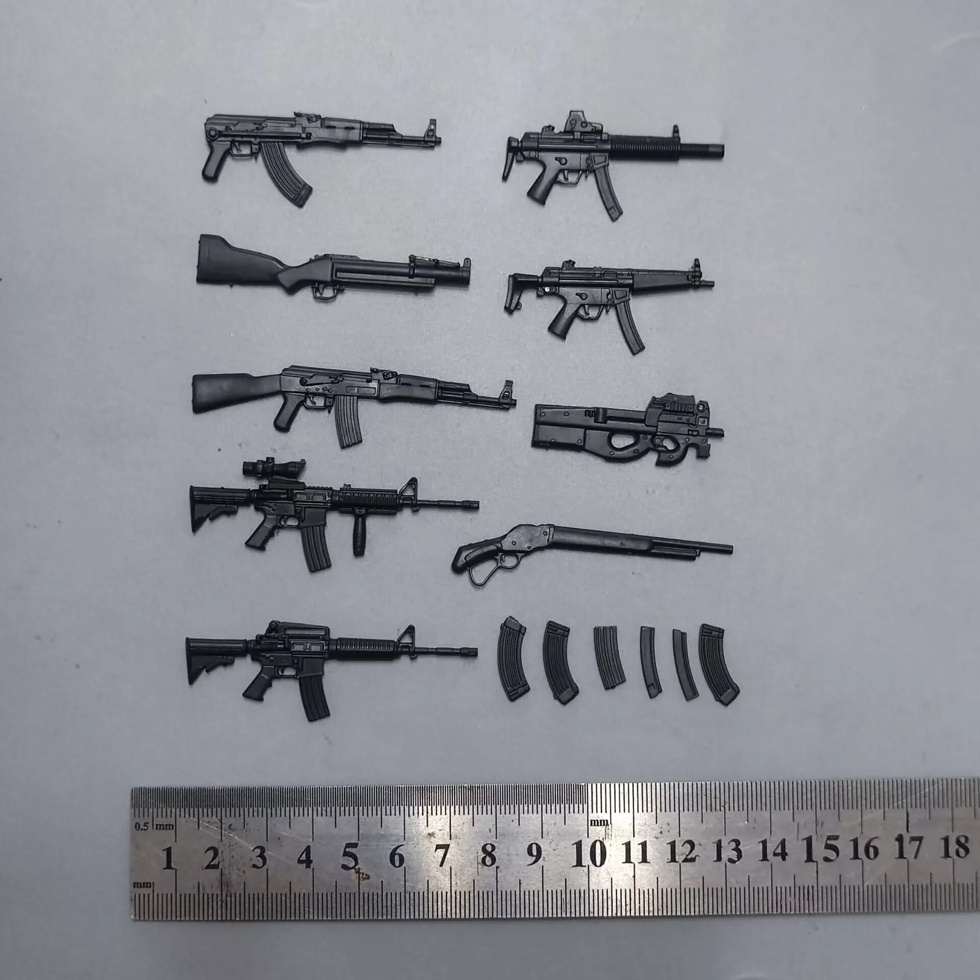 Lot of 9pcs AK47 M4 MP5 P90 Shotgun Rifle Machine Guns Weapons Suit for 3.75" or 6" Scale Action Figure Figurine view 6
