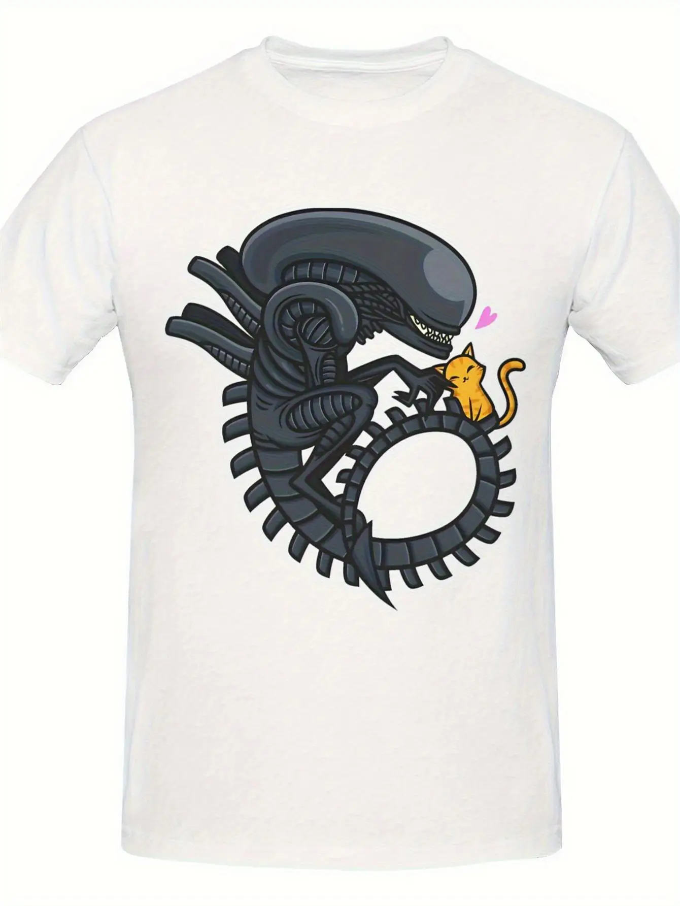 

Xenomorph Hug Graphic Alien Movie T-Shirt 100% Cotton O-Neck Short Sleeve Summer Casual Mens T-shirt Streetwear