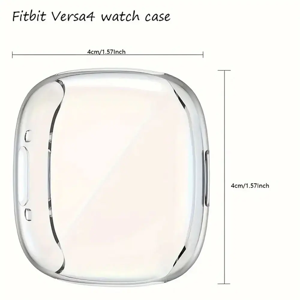 Plating TPU Case For Fitbit Versa 4 Protective Cover Frame Shell For Fit Bit Versa4 Watch Full Coverage Screen Protector Cases