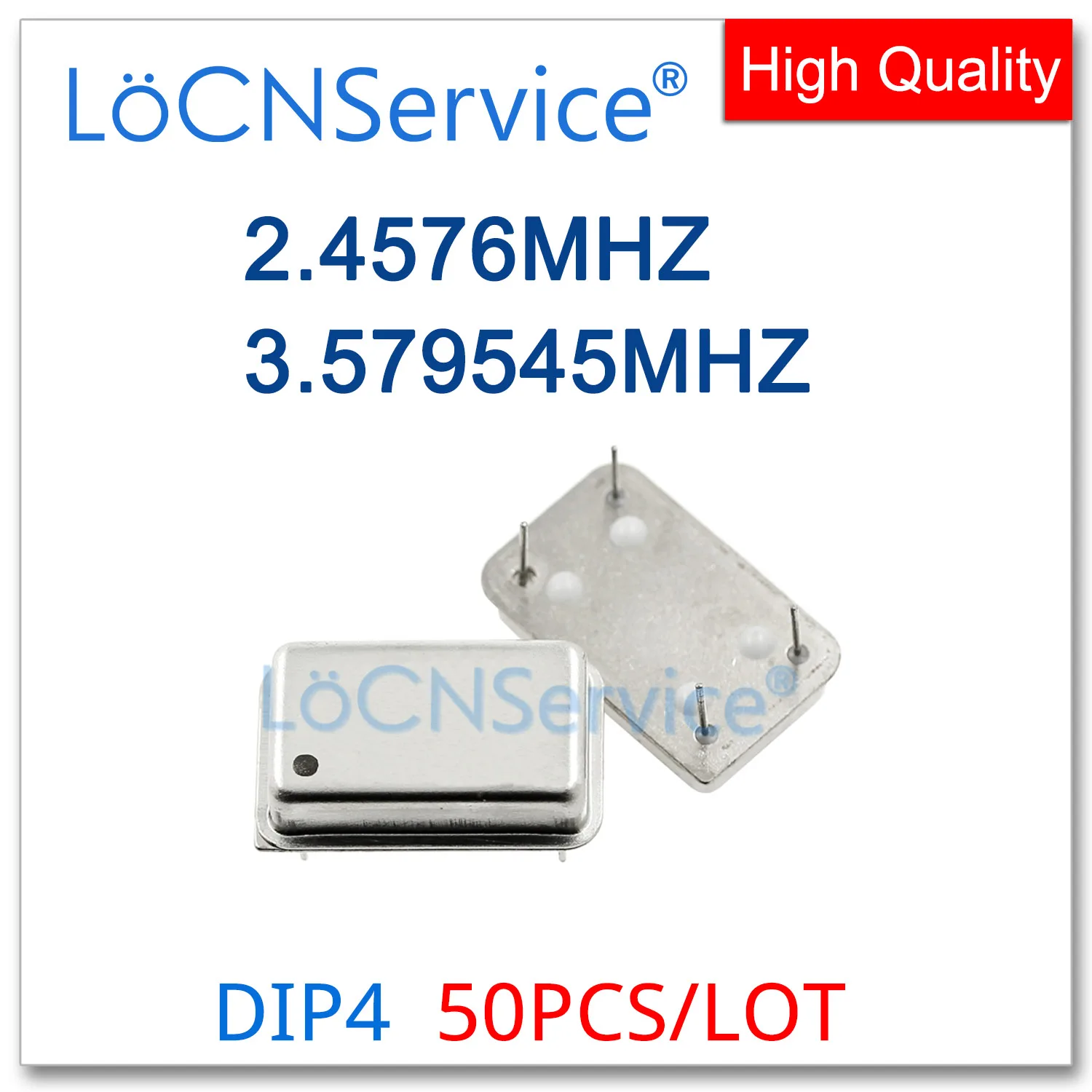 50PCS 2.4576MHZ 3.579545MHZ Crystal Oscillator Active Crystal OSC DIP-4 Rectangular Full Size 2.4576M 3.579545M Resonator DIP