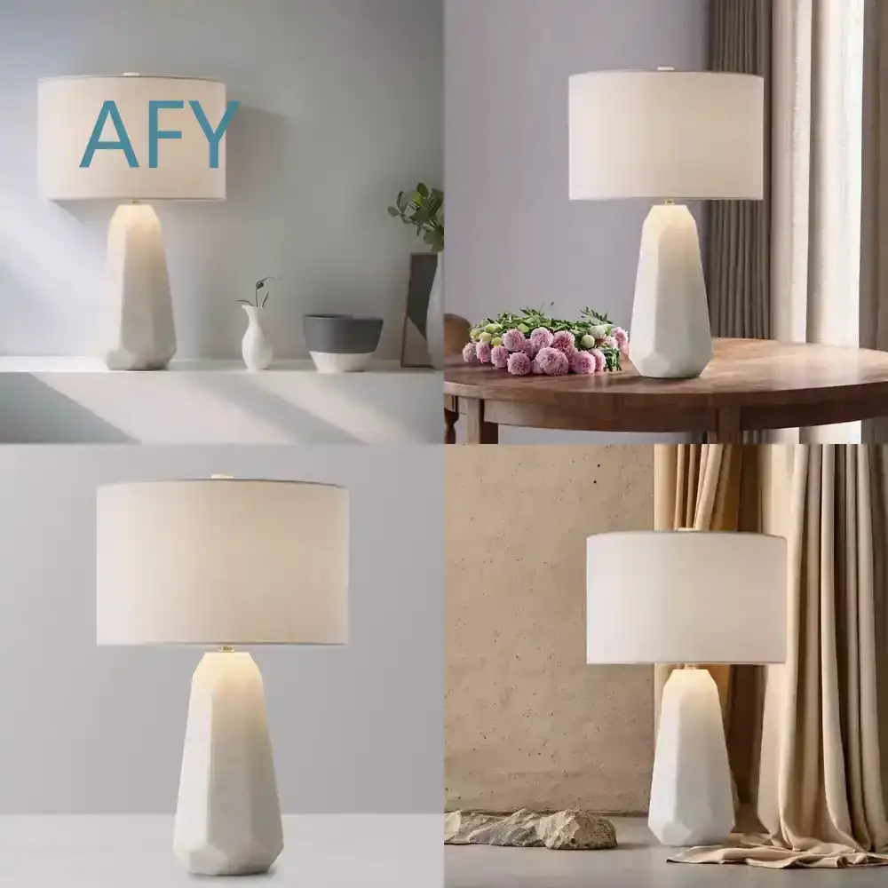 Minimalist Spanish Marble Light Luxury Desk Lamp for American Retro Homestay Villa Bedroom Living Room Study Creative Lamp